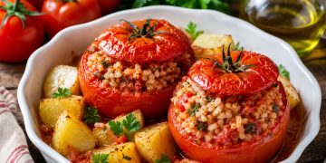 La cultura nel piatto: pomodori ripieni di riso, leggeri e freschi