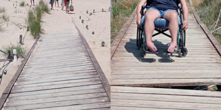 Domus De Maria, passerelle per i disabili impraticabili: rotte oppure occupate da cibo e bevande