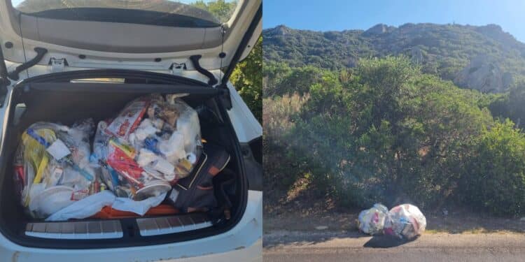 Capo Comino, dopo la vacanza in camper i rifiuti vengono gettati in strada
