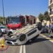 Olbia, colpisce un’auto parcheggiata e si ribalta: ferita una donna
