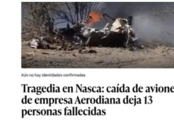 Tragedia in Perù: precipita un aereo a Nazca, 13 morti di cui  7 italiani
