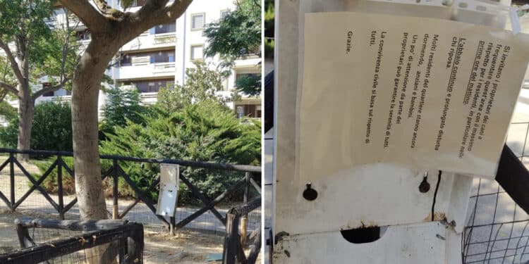 Cagliari, area cani con il cartello anti-abbai: “Massimo rispetto per i residenti”. Scoppia la polemica