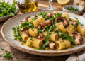 La cultura nel piatto, ecco a voi le squisitissime mezze maniche con polpo e rucola