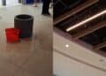 Elmas, piove dentro il nuovo centro commerciale: in terra secchi e pozzanghere tra lo stupore dei presenti