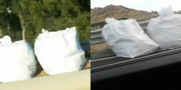 Lo strano caso dei bustoni bianchi abbandonati sulla Ss 131 da Serrenti verso Cagliari: “Nessun allarme”