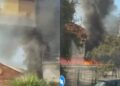 Cagliari, grosso incendio in viale Monasti, fumo e fiamme alte partite da un edificio