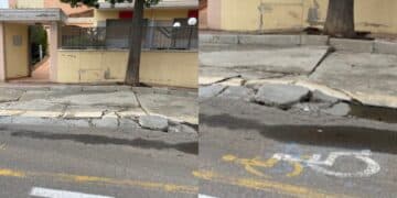 Quartu Sant’Elena, in via Italia un marciapiede mette ko i residenti: distrutto dalle radici di un albero