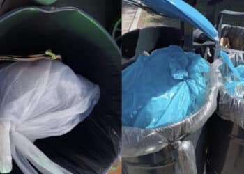 Cagliari, cestini per le cartacce scambiati per bidoni dell’indifferenziata: in via Lunigiana incivili in azione