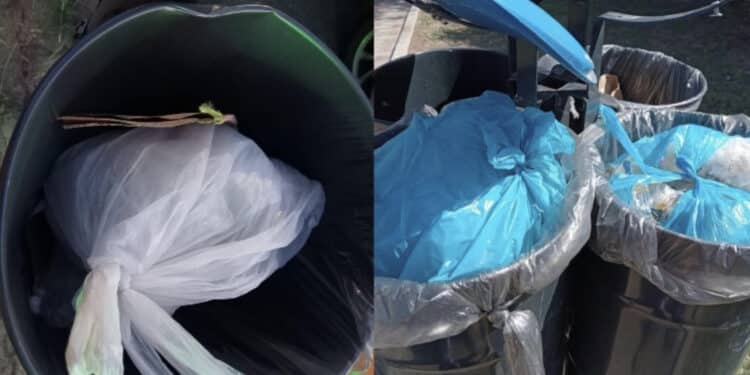 Cagliari, cestini per le cartacce scambiati per bidoni dell’indifferenziata: in via Lunigiana incivili in azione