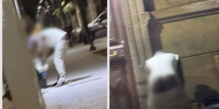 Cagliari, rovista tra i rifiuti con i pantaloni abbassati, residenti disperati:”Siamo alla frutta”