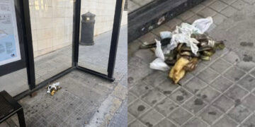 Cagliari, bucce di banana gettate a terra alla fermata del bus a pochi passi dal cestino porta rifiuti: “Un semplice gesto può fare la differenza”