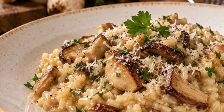 La cultura nel piatto, risotto ai funghi porcini