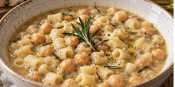 La cultura nel piatto, pasta e ceci in bianco al rosmarino