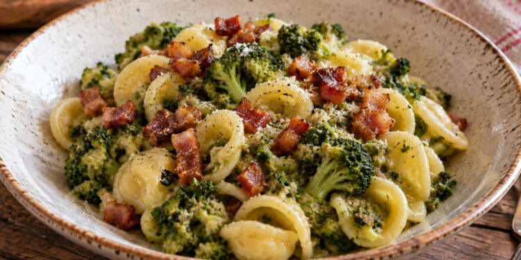 La cultura nel piatto, orecchiette con broccoli e pancetta