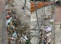 Cagliari, piazza Matteotti nel degrado: cumuli di rifiuti depositati da tempo a bordo strada