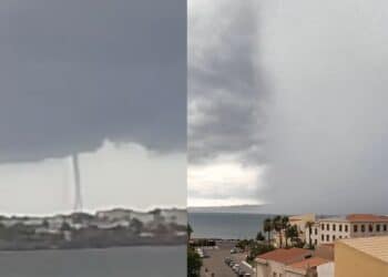 Forte temporale a Portoscuso e una tromba marina a Calasetta: pioggia e temperature in picchiata nel Sud Sardegna