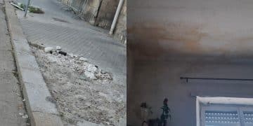 Cagliari, in via Flavio Gioia si cammina in strada: il marciapiede dissestato mette in pericolo i pedoni