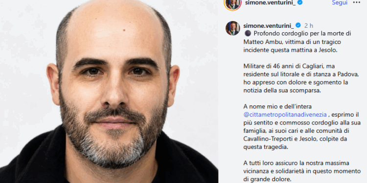 Da Cagliari al Veneto dolore e lacrime per Matteo Ambu, il militare 46enne ucciso da un albero caduto per il maltempo